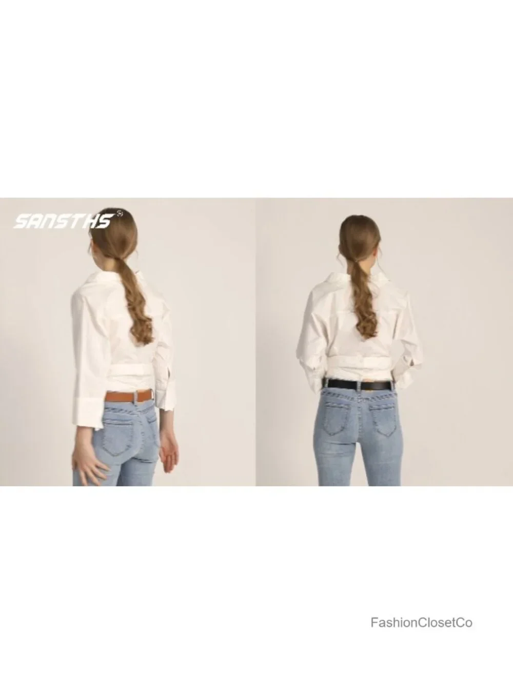 Women's Faux Leather Belt Double Ring Buckle Fashion Waist Belt for Jeans